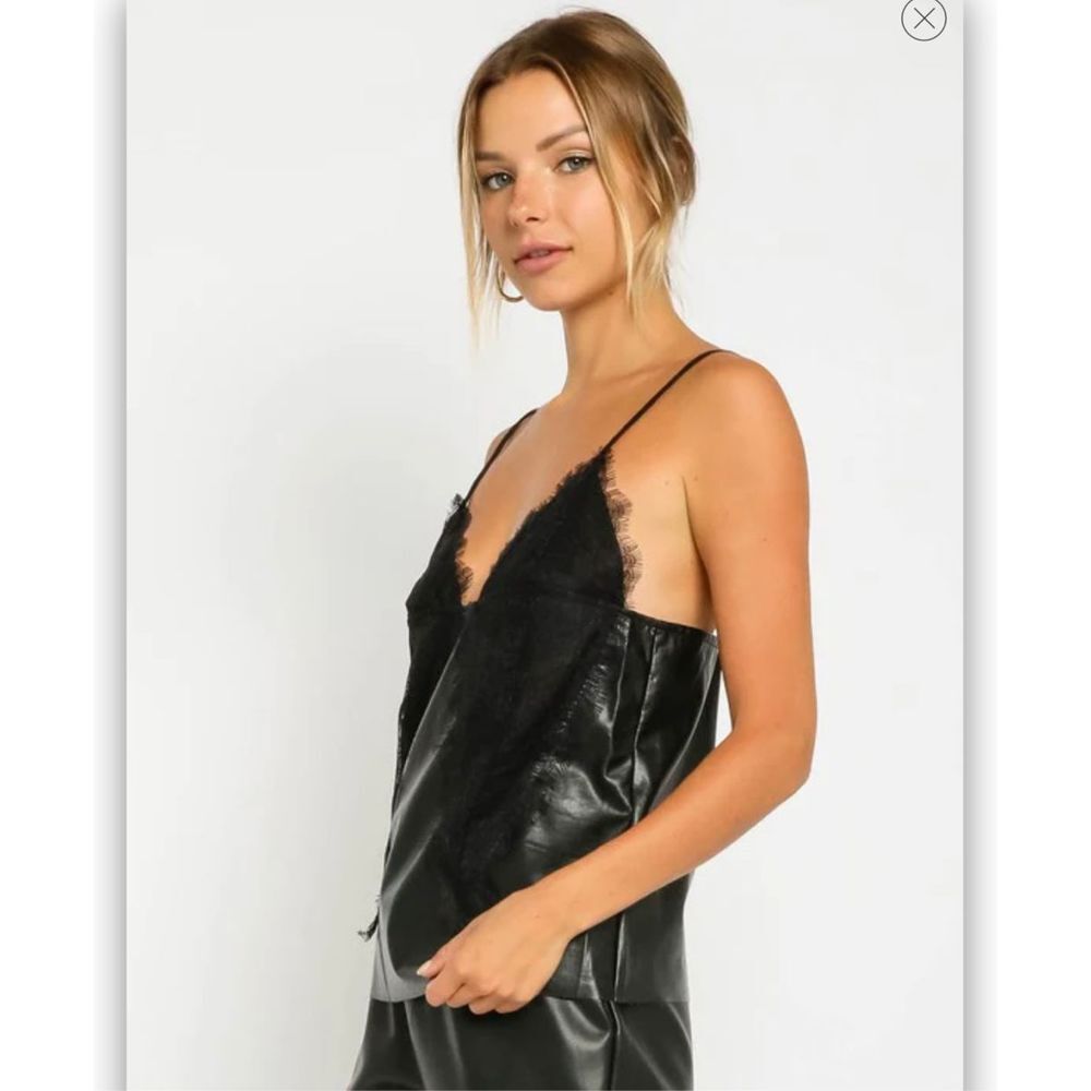 Medium- Olivaceous leather and lace cami